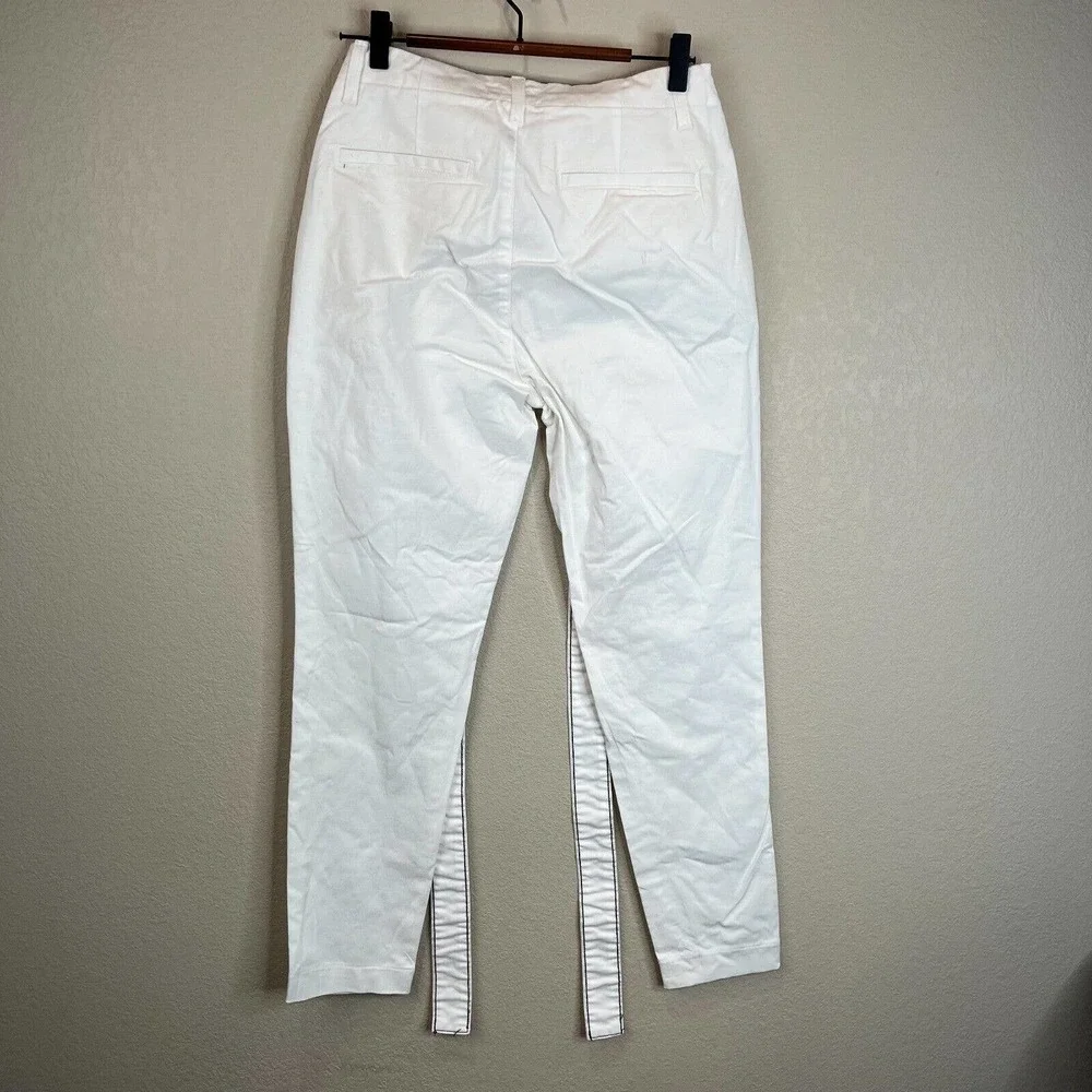 L'Agence Womens White Jeans 25 Suspenders Straight High Rise - Picture 2 of 12